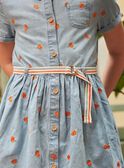 Blue short-sleeved dress with apple print GALIPETTE / 23H2PF71ROB005