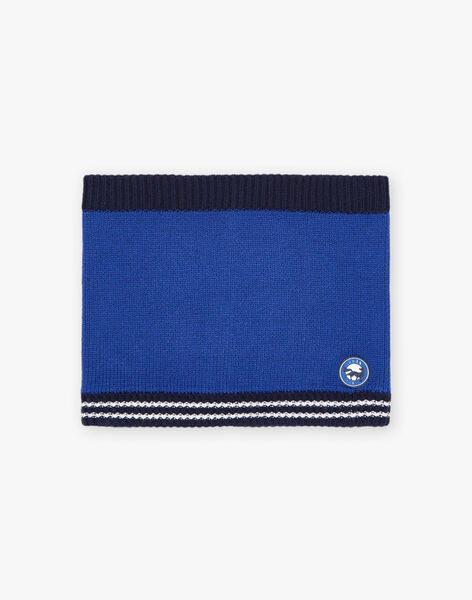 Three-colored snood in navy, white and bright blue ribbing DICOUAGE / 22H4PGG1SNOC207