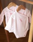 2 soft pinks bodysuits with floral and koala print FORESTA / 23E0NF61BOD321