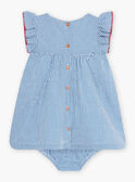 Baby girl embroidered dress and boomer set in checkered seersucker CAFABIENNE / 22E1BF81ROB208