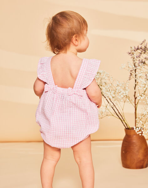 Pink plaid print romper FASONIA / 23E1BFS1BARD303