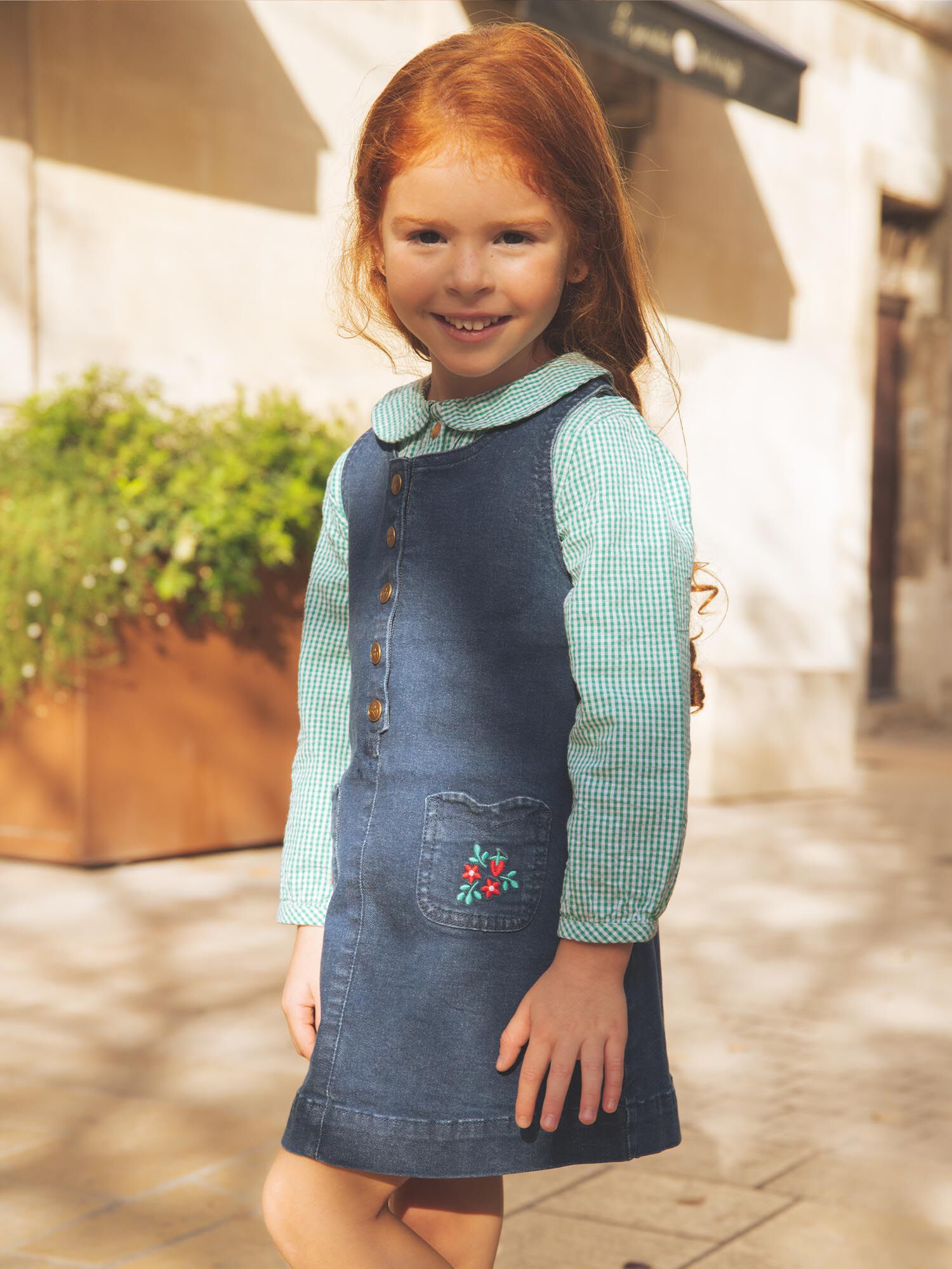 Denim jumper dress