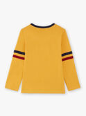 Boy's yellow and navy blue T-shirt BEDOUAGE / 21H3PG51TMLB114