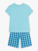 Child boy's turquoise blue surf pajama set CAWAIAGE / 22E5PG55PYJC216