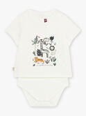 Baby boy ecru animal and jungle t-shirt CAKILLIAN / 22E1BG91BOD001