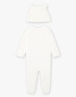 Velvet bear print romper and baby bonnet BOSANDRE B / 21H0NMK1GRE001