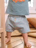 Blue bodysuit, shorts and bib with lobster and stripes prints FOLAMI / 23E0CGT2ENS715