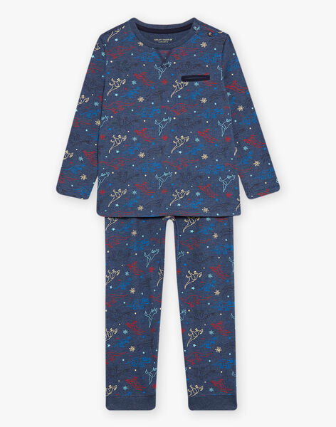 Navy blue jersey pyjamas with dinosaur print DECOSMAGE / 22H5PG25PYJ222