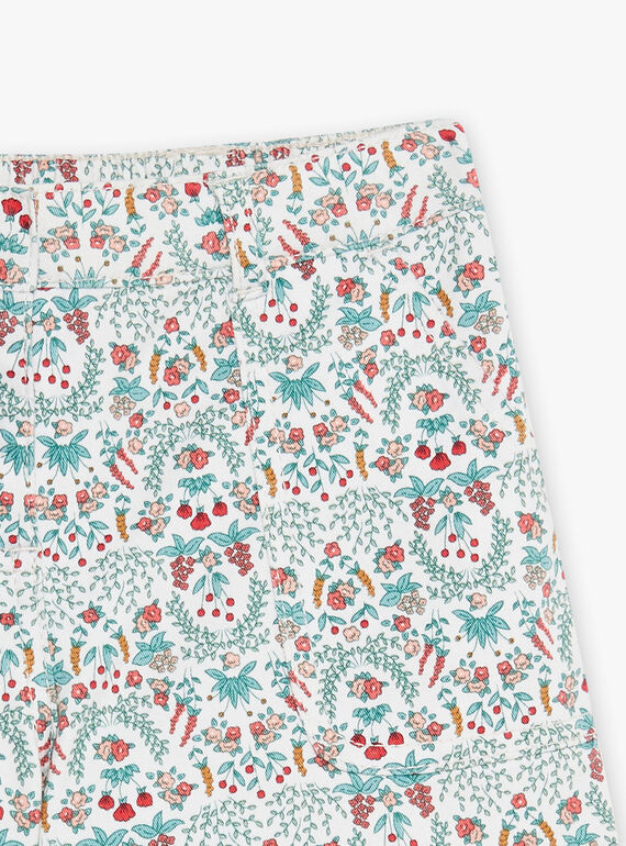 Child girl's flowery denim shorts CUISHOETTE / 22E2PFJ1SHO632