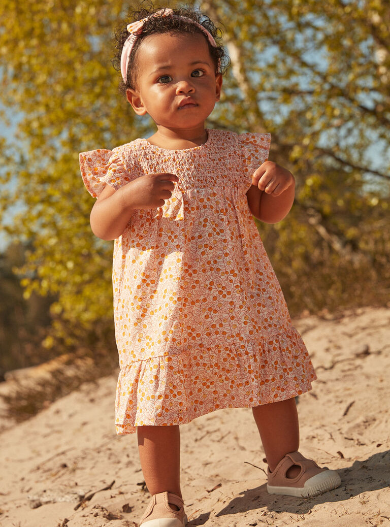 Ecru dress and panties in woven poplin Ecru dress and panties in woven poplin FAURSULINE / 23E1BFP1ROB001