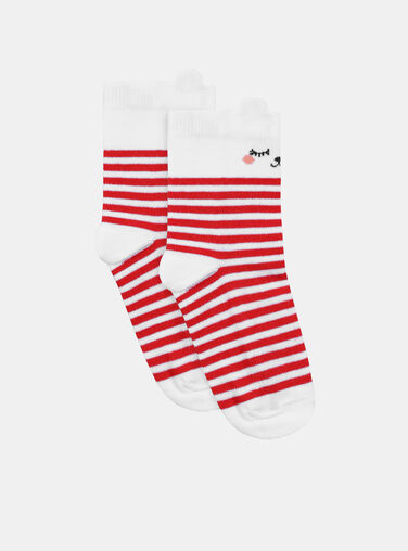 Jacquard Striped Socks with Cat Print Jacquard Striped Socks with Cat Print KECATETTE / 24E4PF41SOQ001