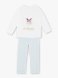 Ecru pyjamas with phosphorescent details for children and girls ZEPRINETTE / 21E5PF13PYJ001