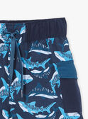 Navy blue swim shorts with shark print KLUSAGE / 24E4PGG5MAIC234