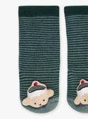 Grey-green socks with stripe print GAPATOCHE / 23H4BGQ1SO7631