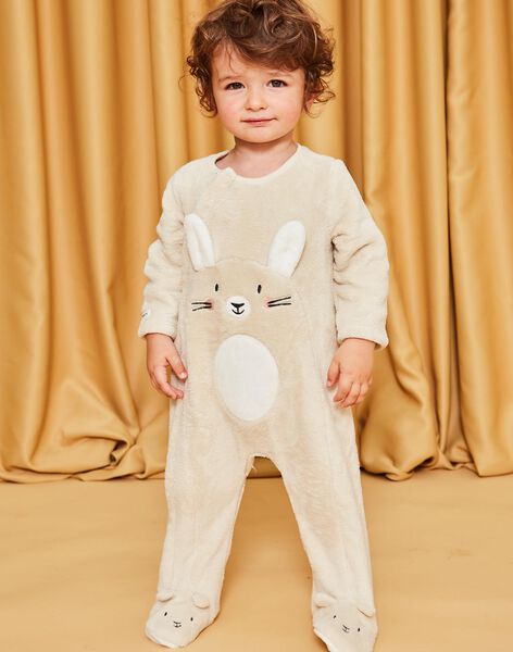 Rabbit beige synthetic fur sleep suit DECLEMENT / 22H5BGW1SPY811