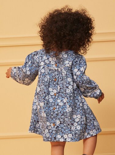 Blue and white floral print dress LACECILE / 24H1BFJ1ROB070