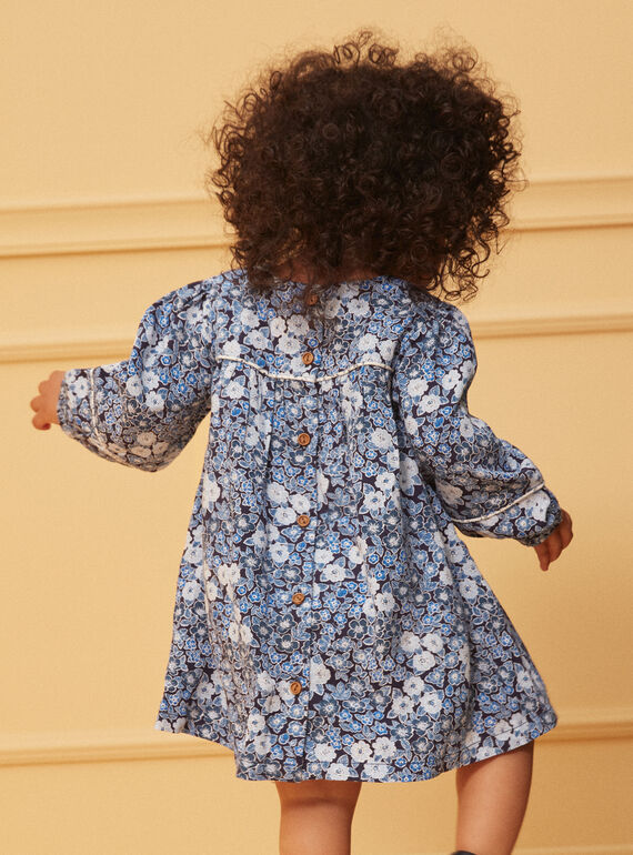 Blue and white floral print dress LACECILE / 24H1BFJ1ROB070