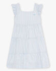 Child girl sky blue stripe dress CHYROETTEX / 22E2PFW3ROB020