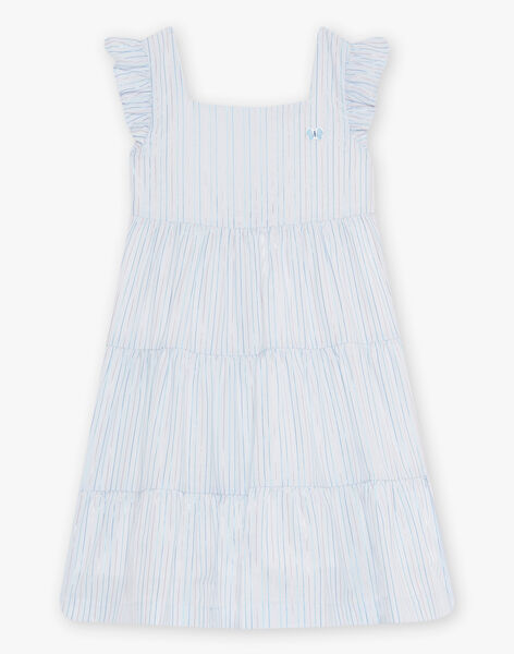 Child girl sky blue stripe dress CHYROETTEX / 22E2PFW3ROB020