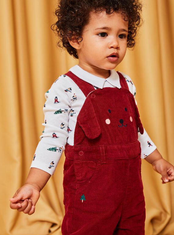Red corduroy long jumpsuit DAPAULIN / 22H1BGX1SALF512