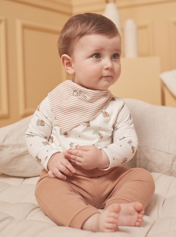 Hazelnut and ecru top, pants and bandana set LOGAN / 24H0CG13ENS821