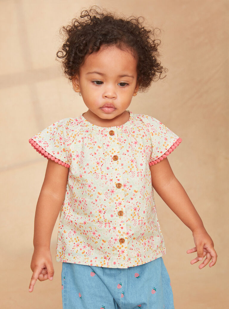 Beige floral blouse Beige floral blouse KASOLENE / 24E1BFO1CHE001