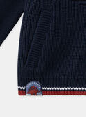 Navy KIDS CARDIGAN LOGILAGE / 24H3PGL1GILC205