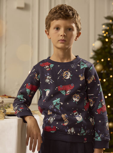 Navy SWEAT SHIRT LEDONTAGE / 24H3PGT1SWEC205