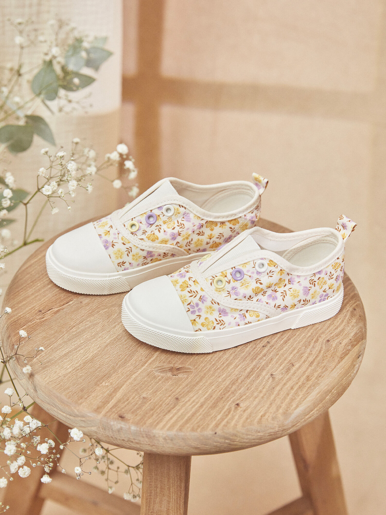 Floral canvas slip on shoes deals