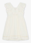 Off white and yellow striped print dress FRERAYETTE / 23E2PFI5ROB005