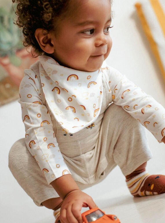 Baby Boy Sky Printed Bodysuit and Scarf CAARLO / 22E1BG71BOD001