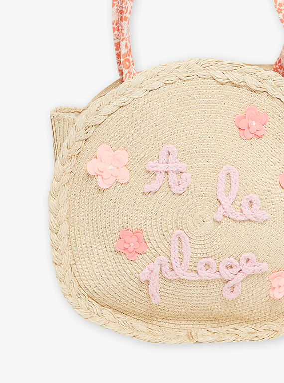 Straw beach bag child girl CLIKUETTE / 22E4PFO1BES009