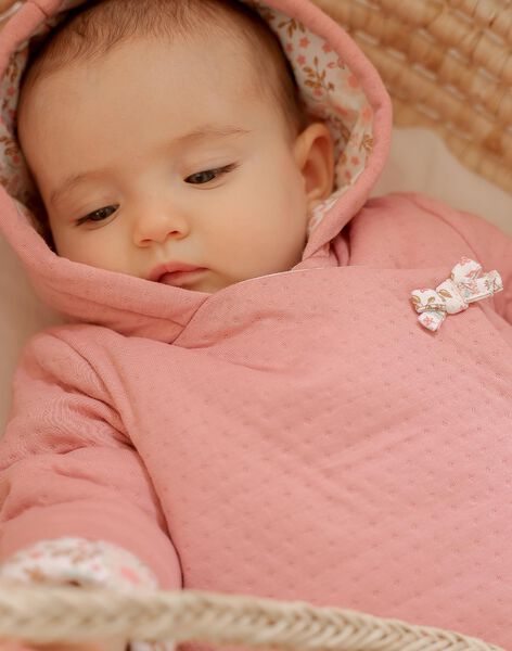 Soft pink tubic hooded vest FOUSIA / 23E0CF61VESD332