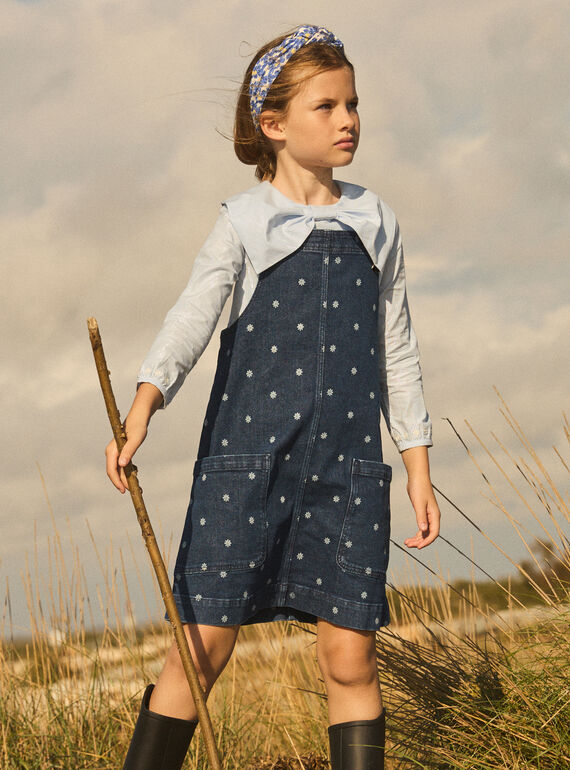 Dark denim JUMPER DRESS MESUBLETTE / 25E2PF81CHSK005