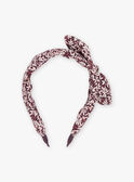 Headband with burgundy and cream floral print DUMATETTE / 22H4PFB5TET709