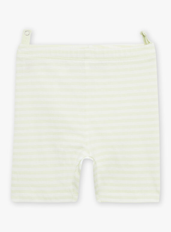 Light green panda head animation and stripes print pajamas FEFANTIN / 23E5BG31PYJ605