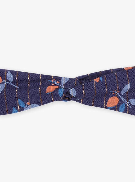 Navy blue headband with floral print FAZOLI / 23E4BFR1BAN070