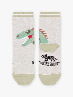 Baby boy's grey dinosaur socks BASOCAGE / 21H4PG21SOQ943
