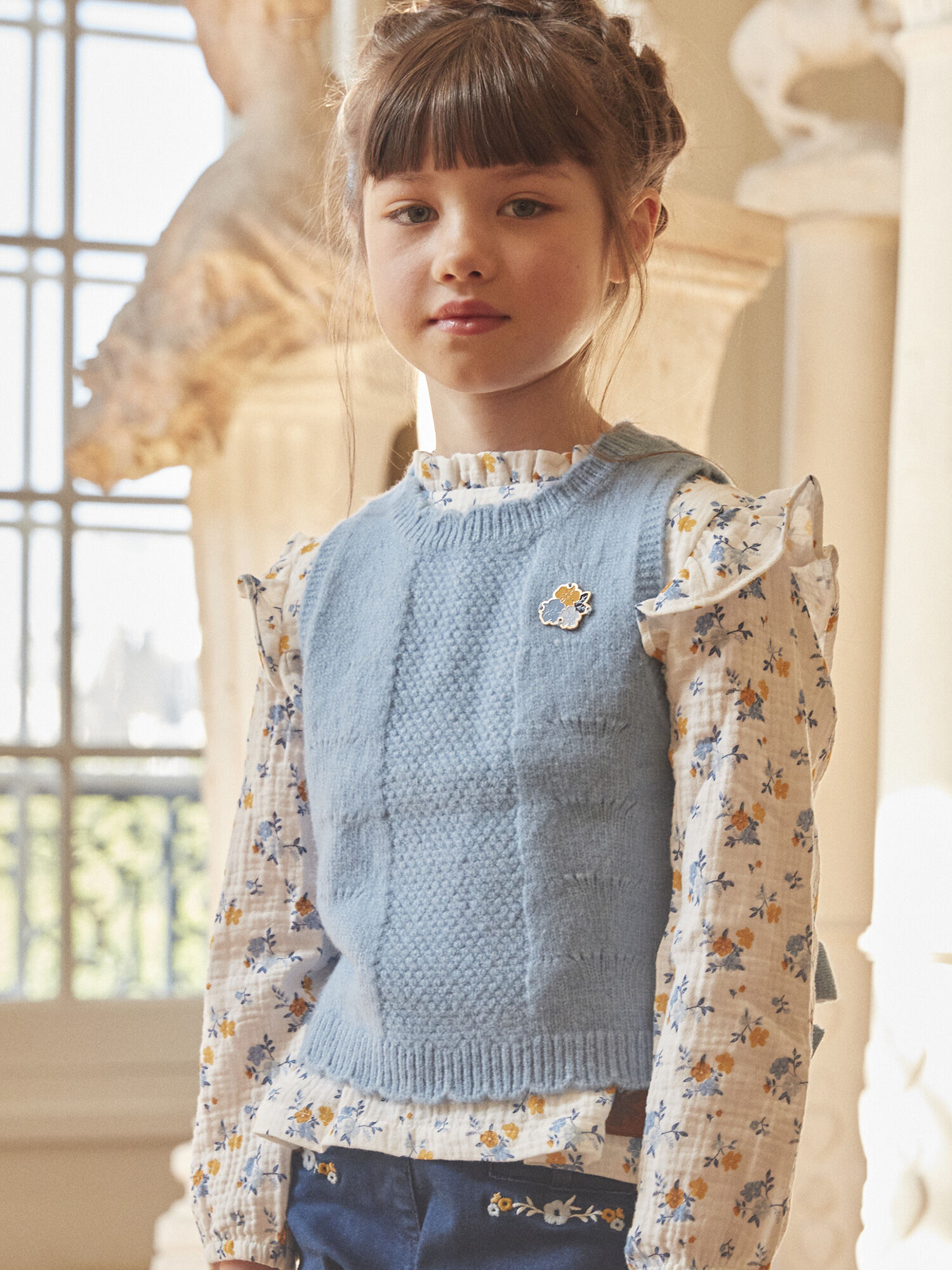 Blue hot sale sleeveless sweater