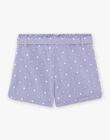 Lavender shorts with floral print child girl CLUSOETTE / 22E2PF11SHO326