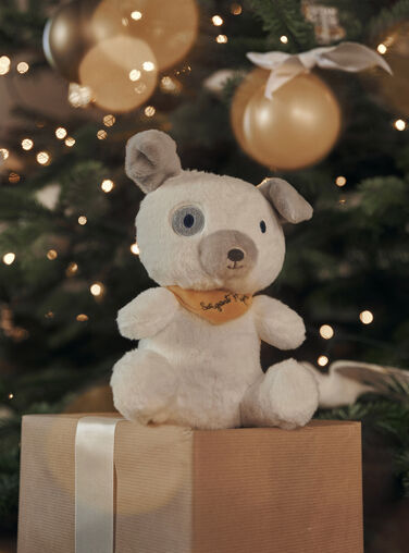 Yellow and white dog plush SMAPE0090CHIEN / 23J7GM41DO2099