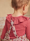 Off-white and red corduroy dungarees with floral print GAGAELLE / 23H1BFD1SAL001