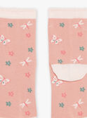 Pink socks with butterfly Jacquard FISOZETTE / 23E4PFD1SOQD318