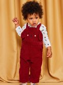 Red corduroy long jumpsuit