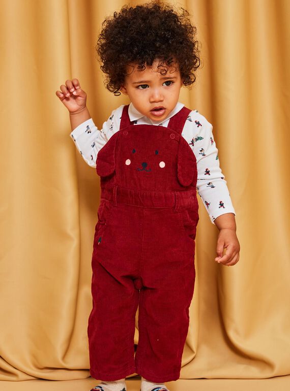 Red corduroy long jumpsuit DAPAULIN / 22H1BGX1SALF512