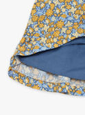 Navy blue floral print ruffle dress FABETTY / 23E1BF81ROB070