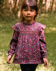 Purple long sleeve smocked blouse DYPOLETTE / 22H2PFU1CHE712