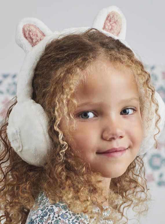 Child girl white bear ear muffs BLAORETTE / 21H4PFO1ACD001