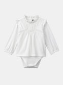 Off-white body blouse with ruffles LACOLINE / 24H1BFJ1BOD001