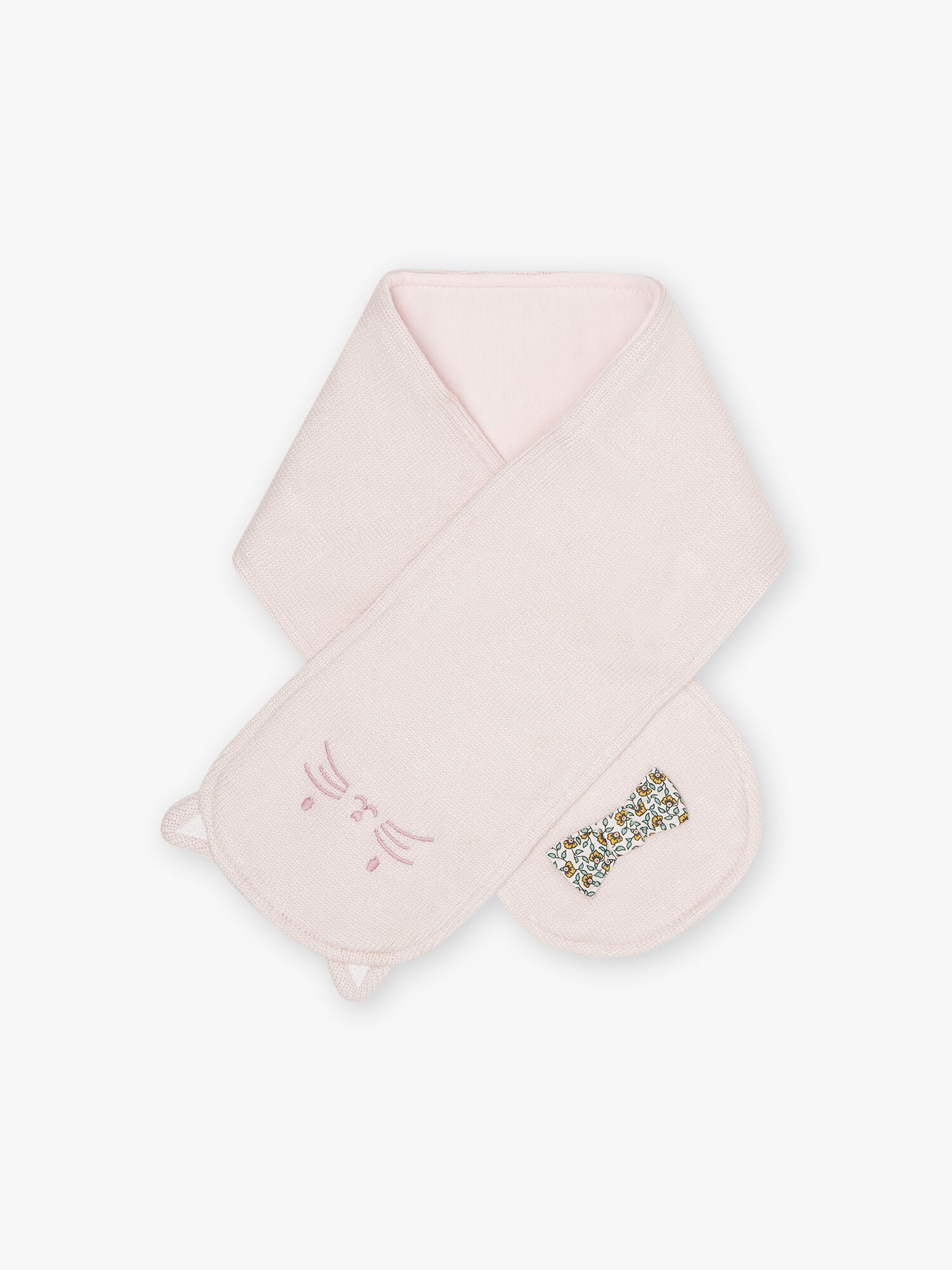 Pink lined scarf cat motif baby girl Girl Sergent Major